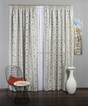 Draperie stelute gri,negru Draperie stelute gri,negru
