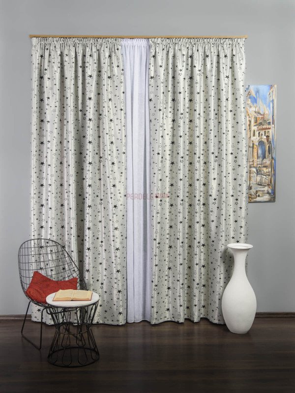 Draperie stelute gri,negru