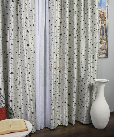 Draperie stelute gri,negru Draperie stelute gri,negru