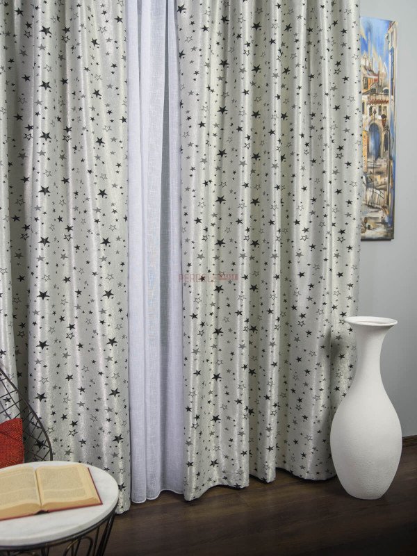 Draperie stelute gri,negru