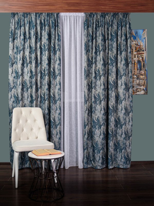 draperie tafta albastru/auriu/argintiu