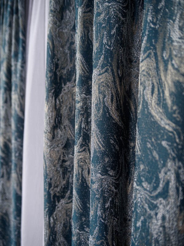 draperie tafta albastru/auriu/argintiu