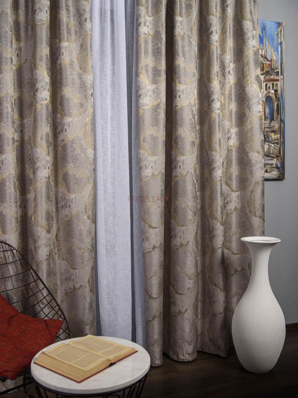 Draperie tafta bej,auriu,gri