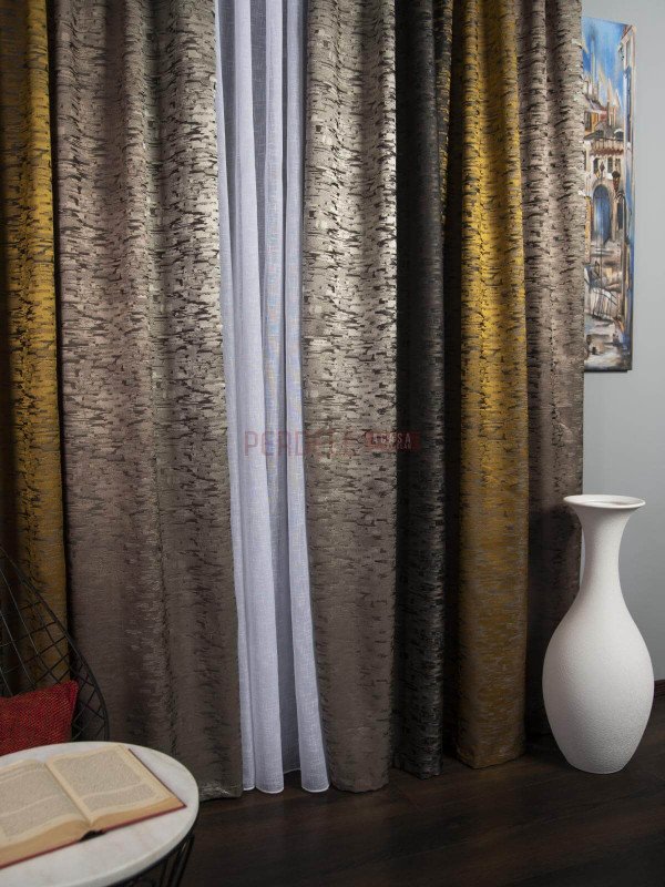 Draperie tafta, bej/gri/maro