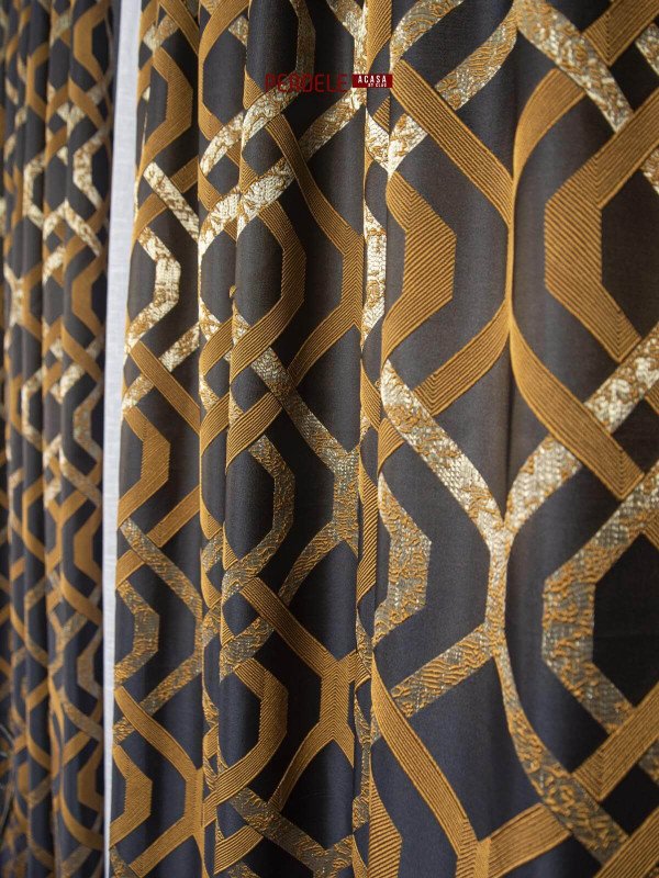 Draperie tafta wenge, auriu