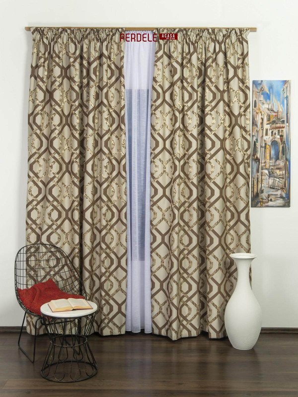 Draperie tafta cappuccino,maro