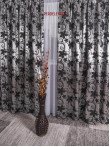 draperie tafta,gri/negru,model flori