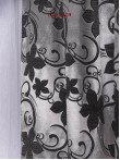 draperie tafta,gri/negru,model flori