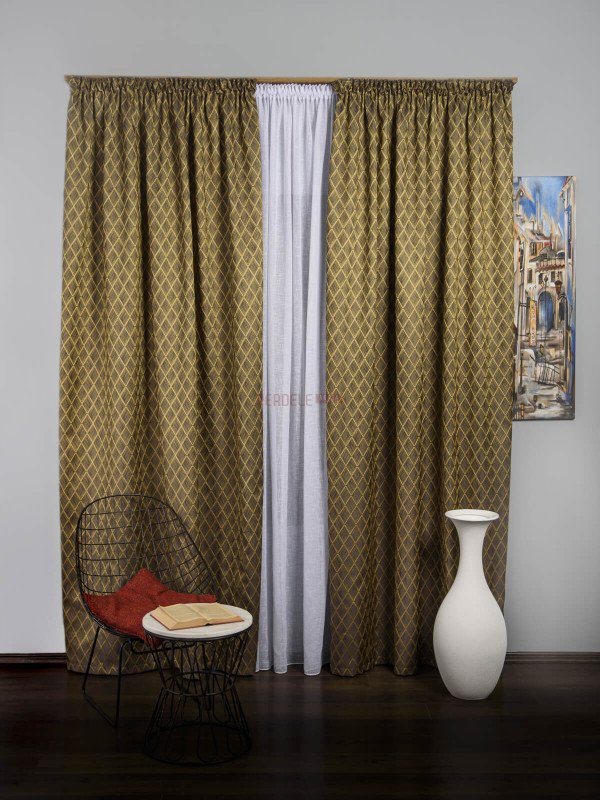 Draperie tafta maro,galben mustar