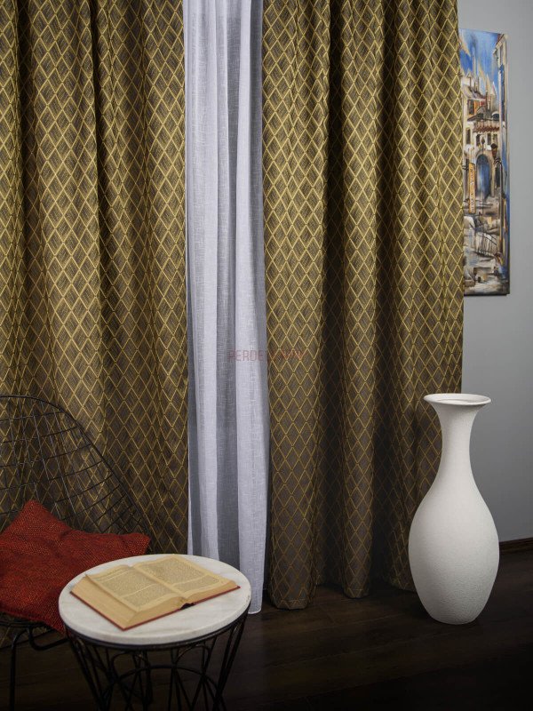 Draperie tafta maro,galben mustar