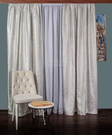 draperie tafta model baroc gri deschis draperie tafta model baroc gri deschis