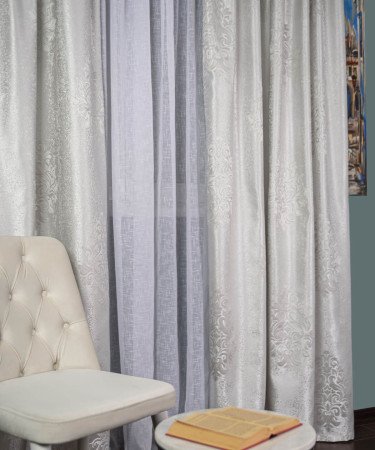 draperie tafta model baroc gri deschis draperie tafta model baroc gri deschis