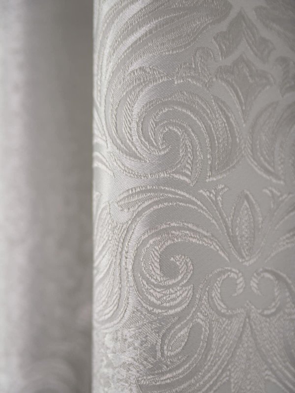 draperie tafta model baroc gri deschis