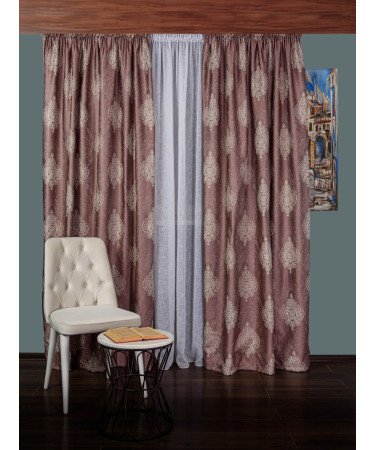 draperie tafta model baroc roz prafuit