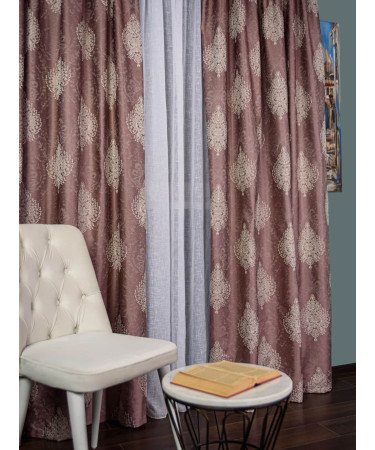 draperie tafta model baroc roz prafuit