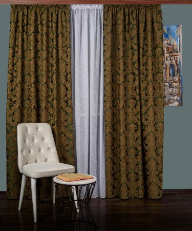 draperie tafta model baroc verde/mustar draperie tafta model baroc verde/mustar