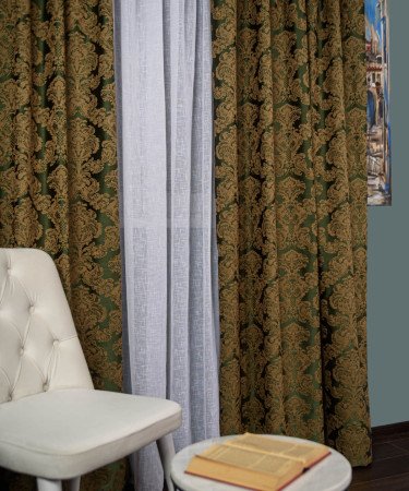 draperie tafta model baroc verde/mustar draperie tafta model baroc verde/mustar