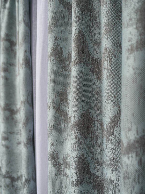 draperie tafta turqoise/gri