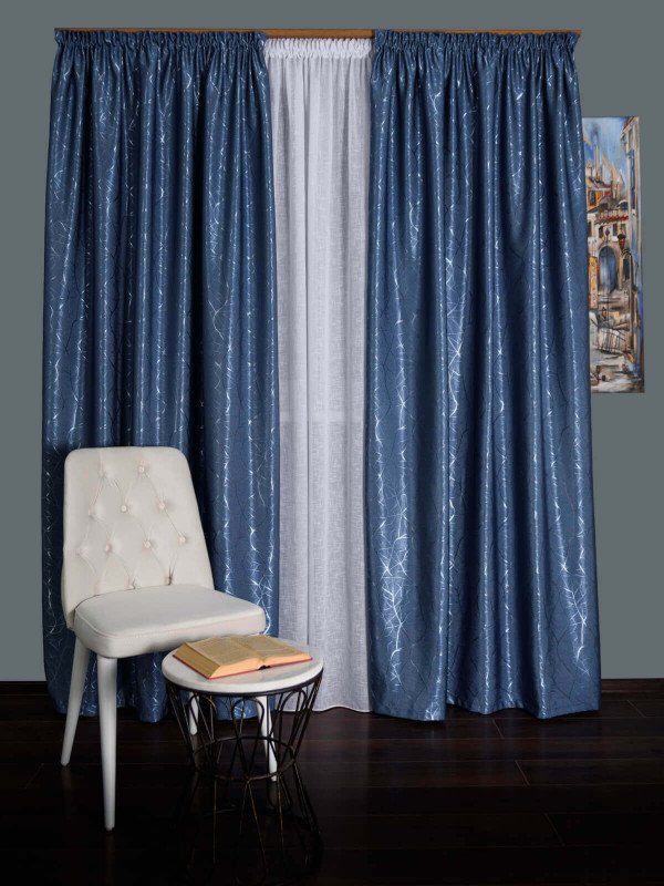 Draperie tip in albastru