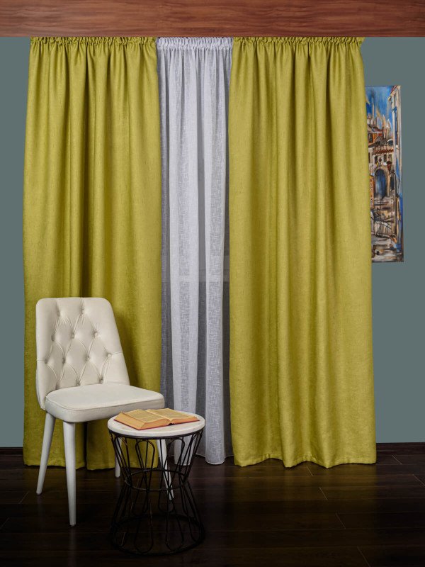 Draperie tip in verde fistic