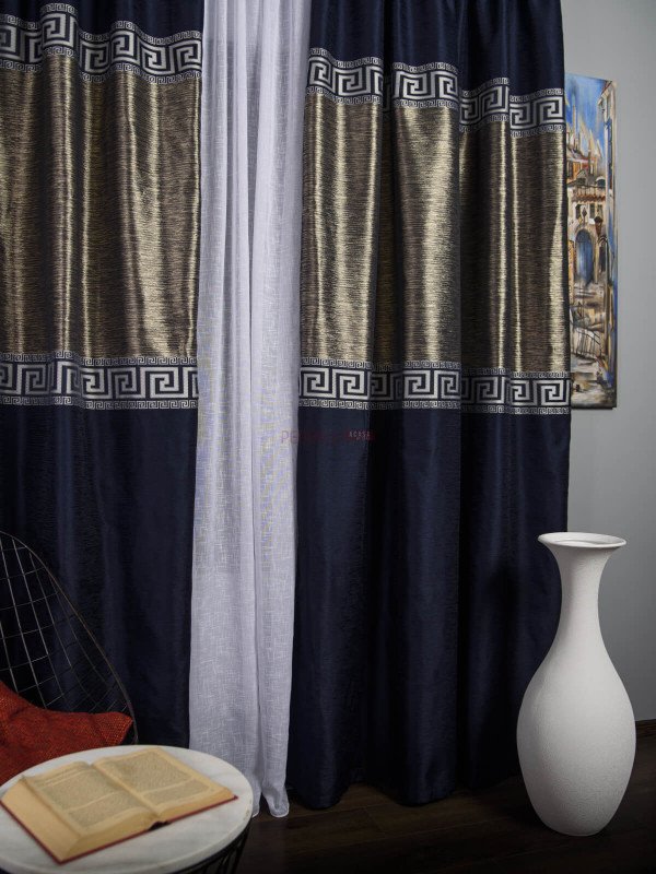 Draperie tip panou albastru argintiu