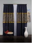 Draperie tip panou albastru auriu