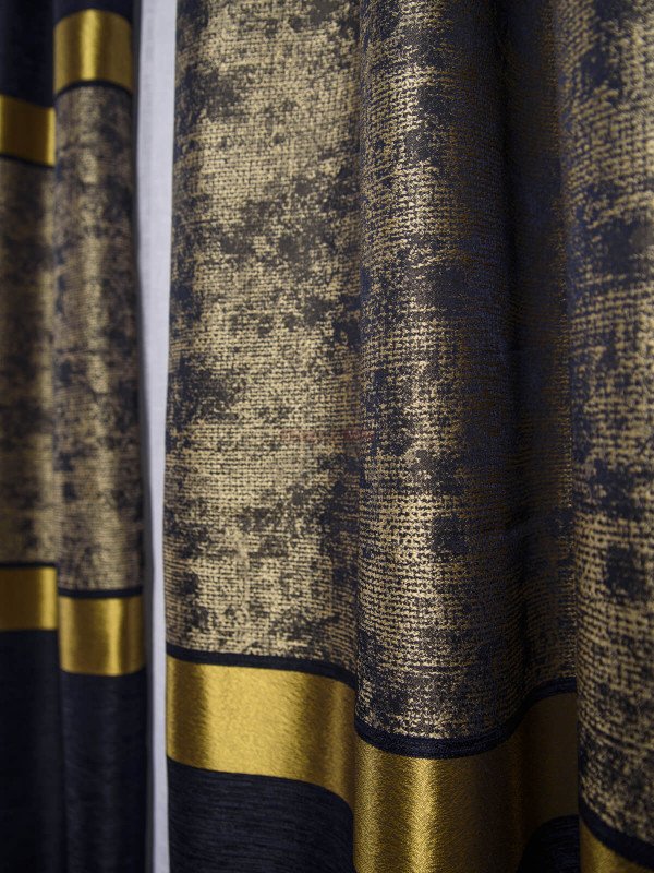 Draperie tip panou albastru auriu