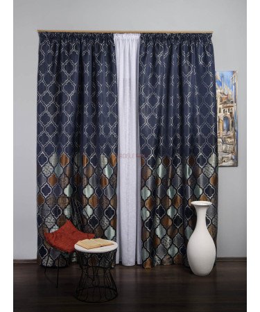 Draperie tip panou albastru,bleu,maro Draperie tip panou albastru,bleu,maro
