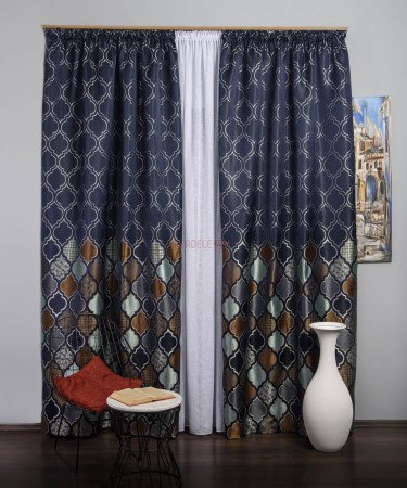 Draperie tip panou albastru,bleu,maro Draperie tip panou albastru,bleu,maro