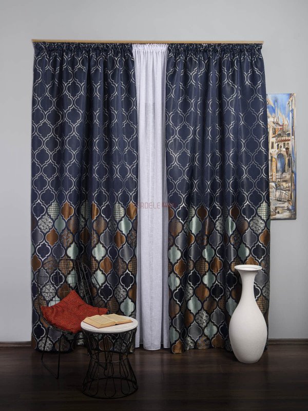 Draperie tip panou albastru,bleu,maro