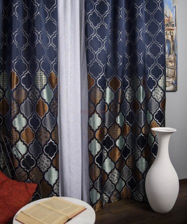 Draperie tip panou albastru,bleu,maro Draperie tip panou albastru,bleu,maro