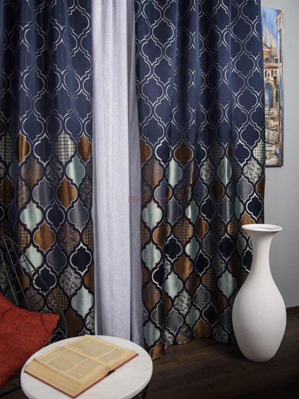 Draperie tip panou albastru,bleu,maro