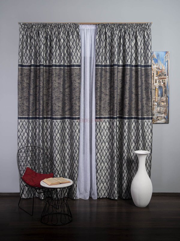 Draperie tip panou argintiu,negru