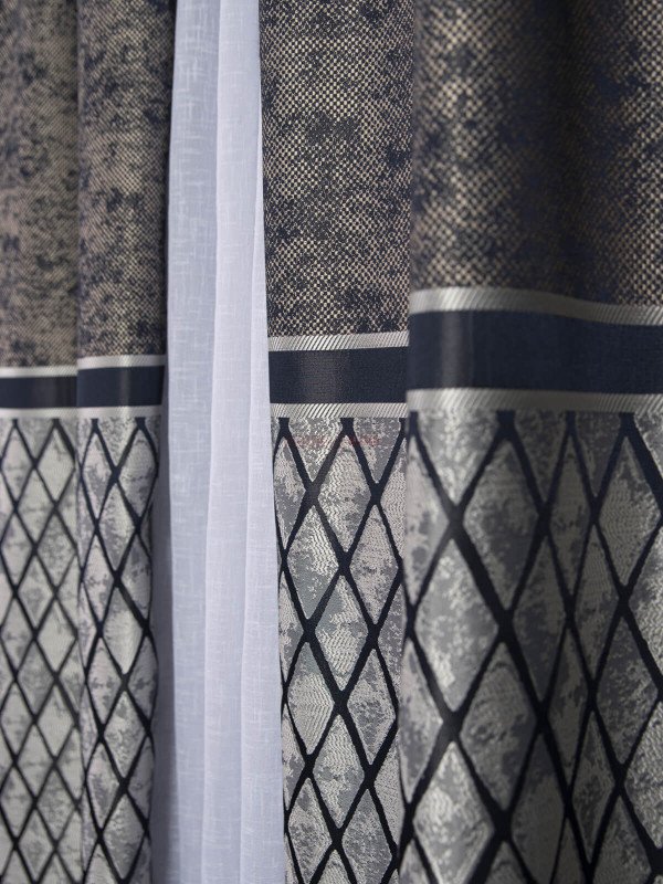 Draperie tip panou argintiu,negru