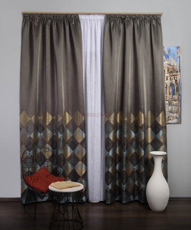 Draperie tip panou auriu,bleu Draperie tip panou auriu,bleu
