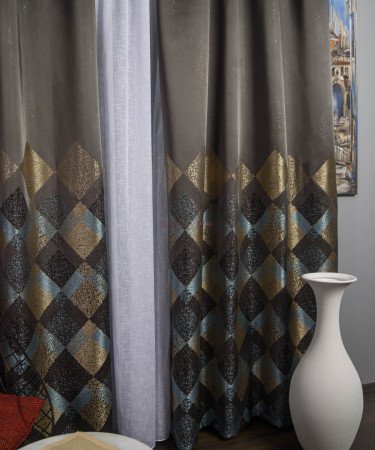 Draperie tip panou auriu,bleu Draperie tip panou auriu,bleu