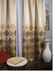 Draperie tip panou auriu,grena,bej