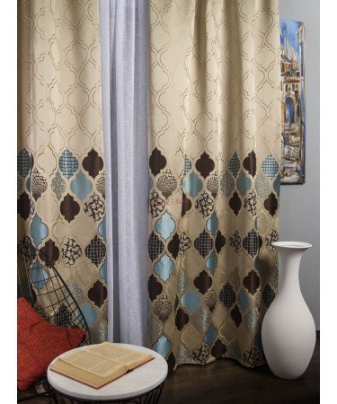 Draperie tip panou bej,albastru,maro Draperie tip panou bej,albastru,maro