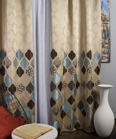 Draperie tip panou bej,albastru,maro Draperie tip panou bej,albastru,maro