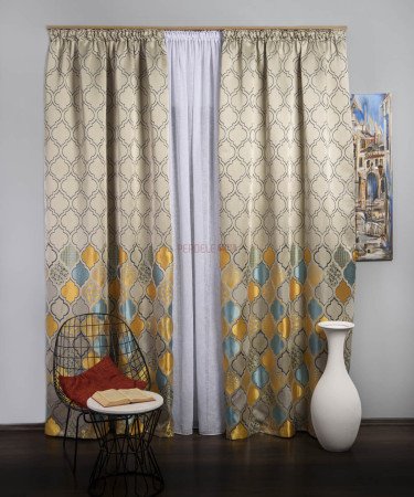 Draperie tip panou bleu,auriu Draperie tip panou bleu,auriu