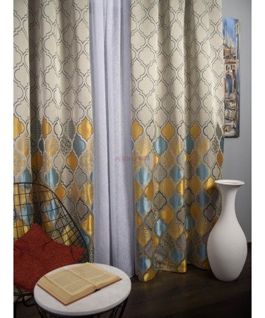 Draperie tip panou bleu,auriu Draperie tip panou bleu,auriu