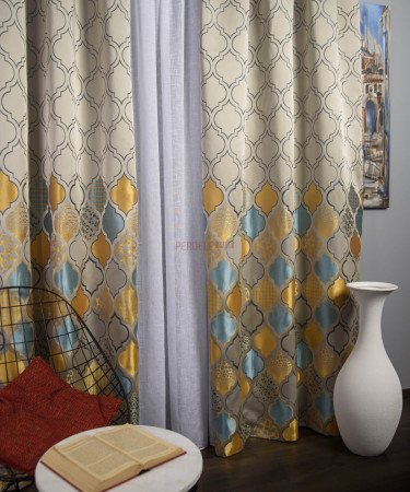 Draperie tip panou bleu,auriu Draperie tip panou bleu,auriu