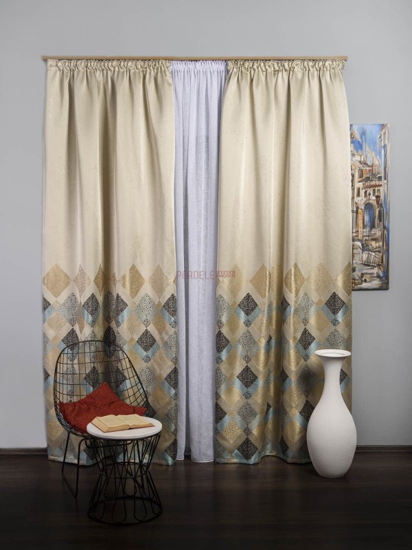 Draperie tip panou bleu,maro