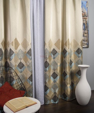 Draperie tip panou bleu,maro Draperie tip panou bleu,maro