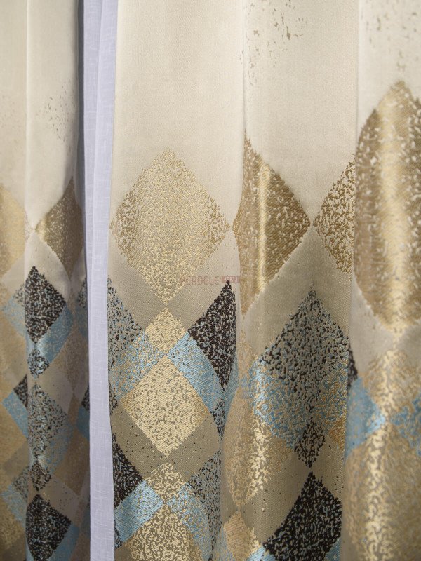 Draperie tip panou bleu,maro