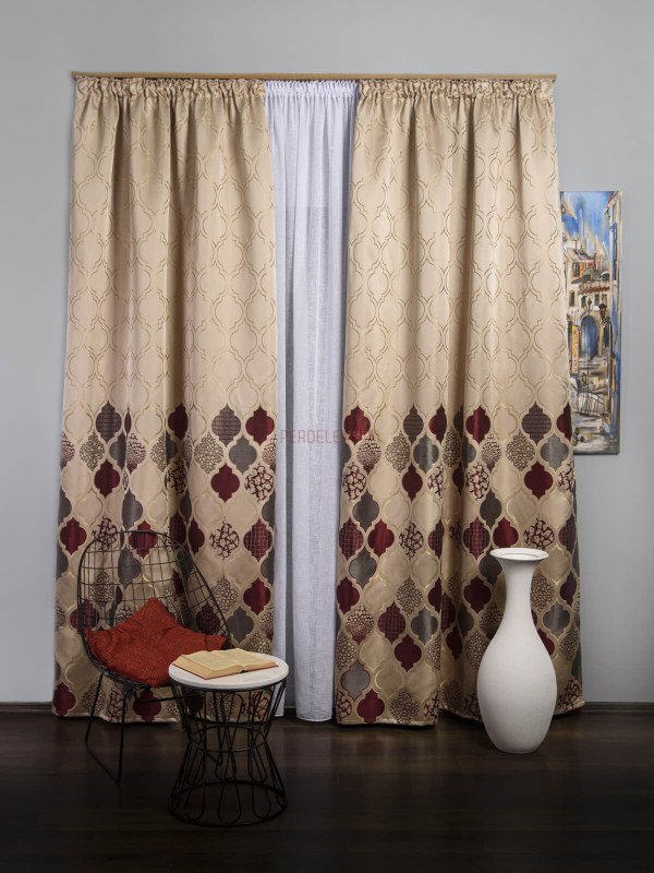 Draperie tip panou grena,gri,bej