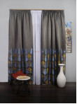 Draperie tip panou gri,bleu,galben