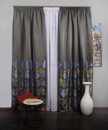 Draperie tip panou gri,bleu,galben Draperie tip panou gri,bleu,galben