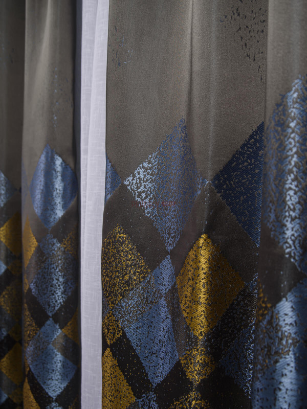 Draperie tip panou gri,bleu,galben