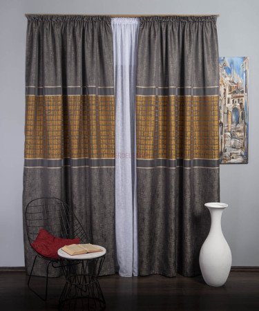 Draperie tip panou gri,mustar Draperie tip panou gri,mustar